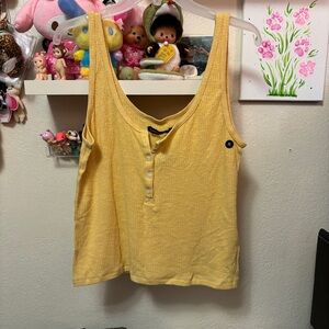 NWT Abercrombie & Fitch Yellow Henley Tank Top Sz XL
